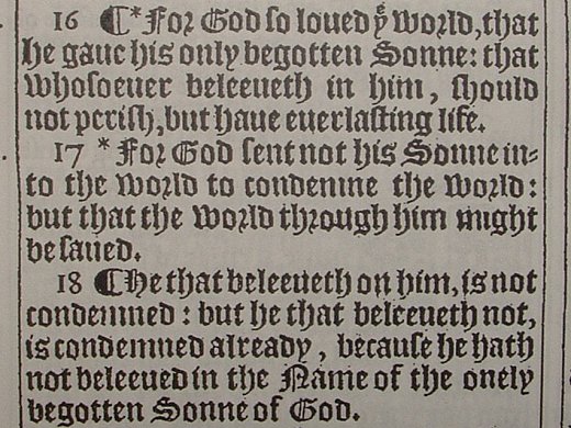 Text from a KJV Bible printed in 1611.